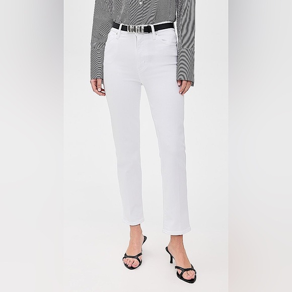 DL1961 Womens Jerry Vintage White Denim High-Rise Straight leg - Picture 9 of 10